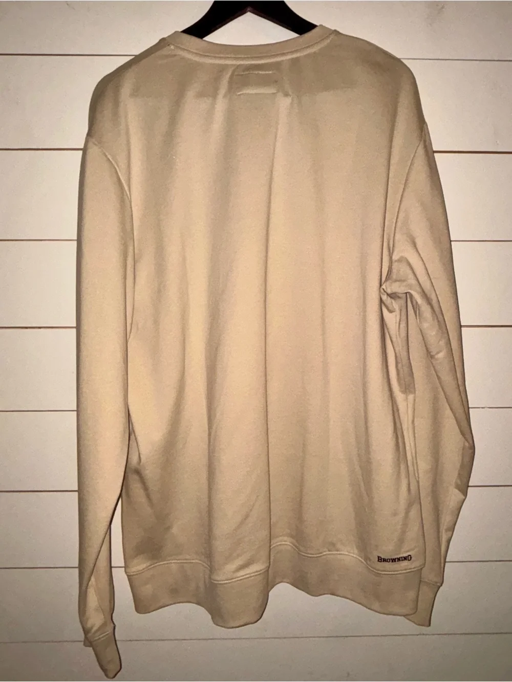 Browning Beige Crewneck Sweater with Logo Patch